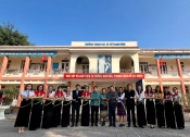 trường THCS Thanh Bình tổ chức đón tiếp, gặp mặt Đoàn cán bộ Sở giáo dục và Thể thao tỉnh Luông-Pha-Băng, nước CHDCND Lào