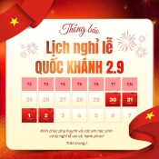 Thông báo lịch nghỉ Lễ Quốc khánh 2/9